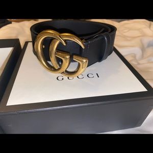 wide double G Gucci belt